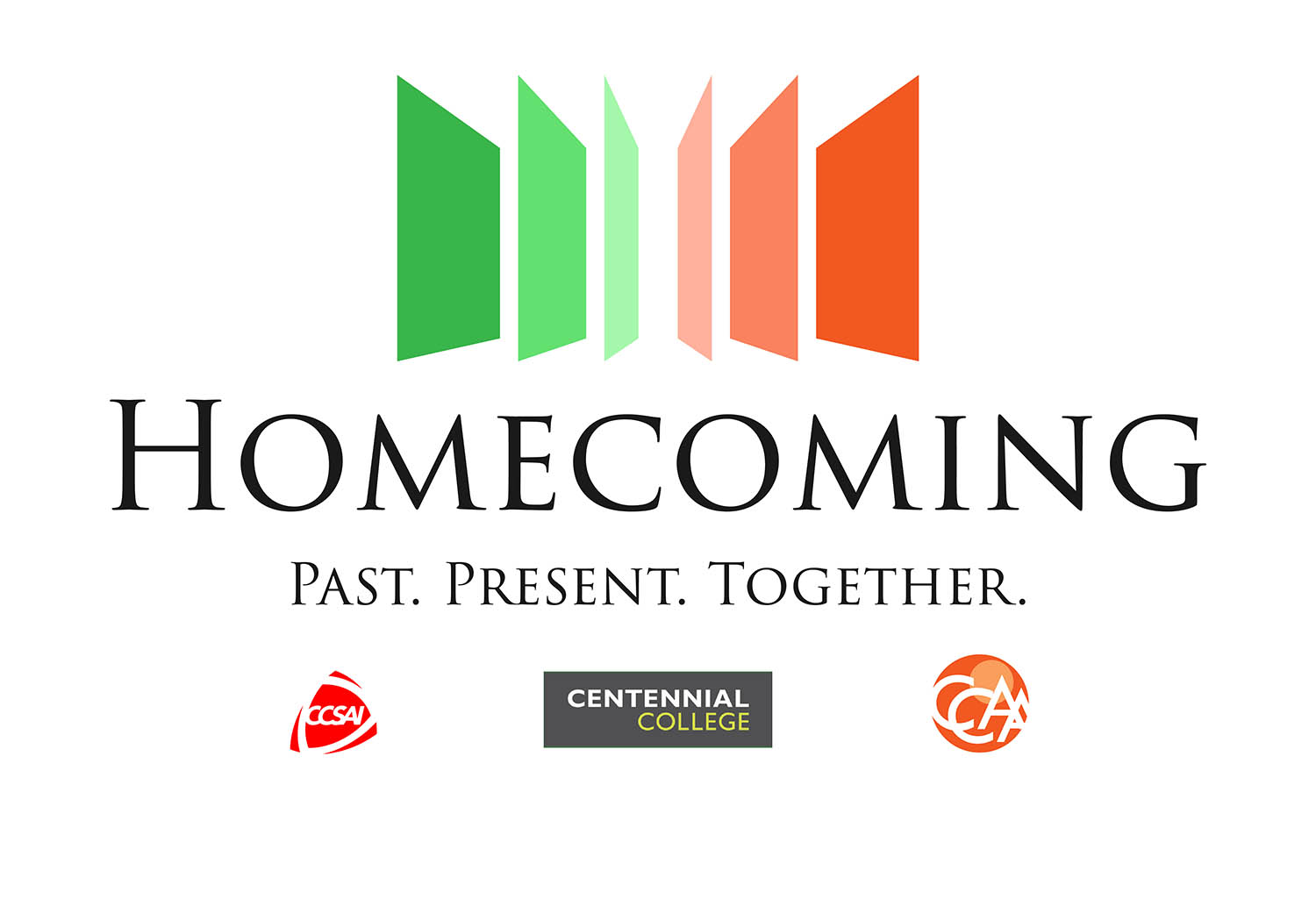 The logo for the Homecoming 2018 logo with three logos