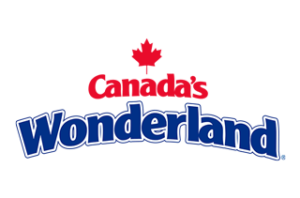 Logo for Canada's Wonderland, the words "Canada's Wonderland" and a maple leaf
