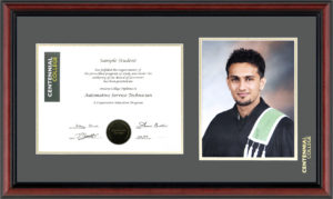 A diploma frame